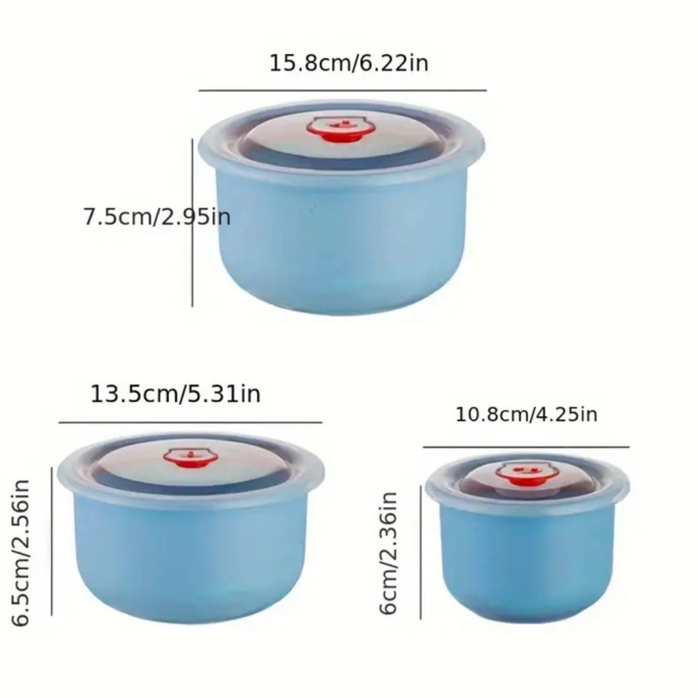 3pc Blue Mixing Bowl Set - Picture 2 of 7